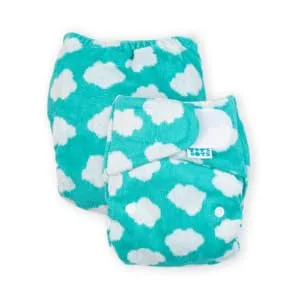 TotsBots Bamboozle Reusable Nappy - Eco-Friendly Reusable Nappies for Babies & Toddlers - Made from Bamboo - Fluffy Clouds Size 2 (9-35lbs) - BF (2)