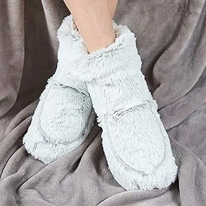 Warmies Fully Heatable Wellness Boots Scented with French Lavender - Cream Single Cream - grey