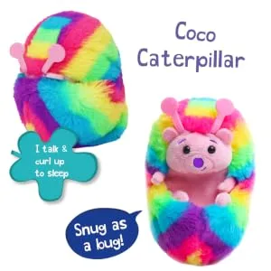 Curlimals Coco Caterpillar Interactive Caterpillar Soft Toy with over 50 Sounds & Reactions Responds to Touch 3+yrs - Coco Caterpillar Talks
