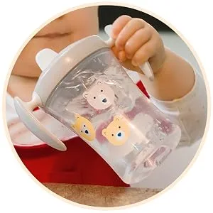 NUK Trainer Cup Sippy Cup | Leak-Proof Soft Drinking Spout | 6+ Months | BPA-Free | 230ml | Hearts (Neutral) Heart (Neutral) - product information 4