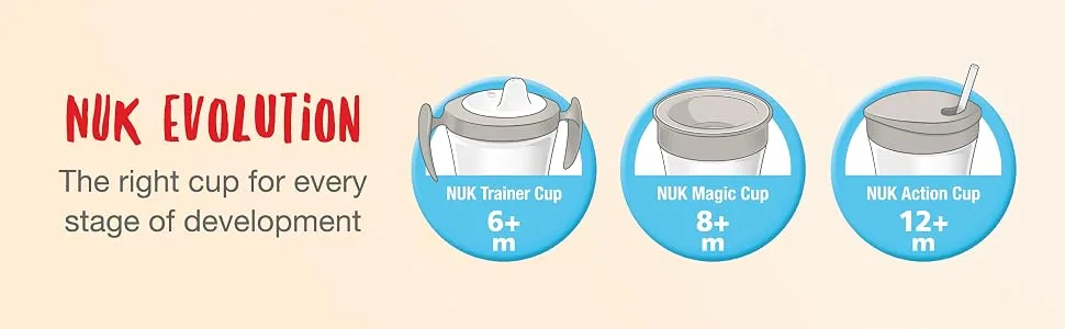 NUK Trainer Cup Sippy Cup | Leak-Proof Soft Drinking Spout | 6+ Months | BPA-Free | 230ml | Pink Penguin 10255609 Penguin (Pink) - nuk evo cups