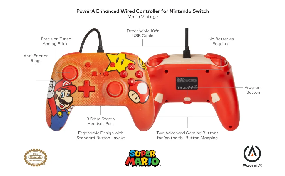 PowerA Enhanced Wired Controller for Nintendo Switch - Mario Vintage - image