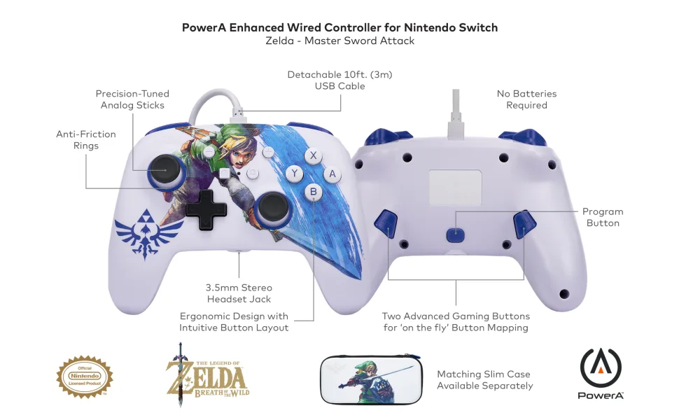 PowerA Enhanced Wired Controller for Nintendo Switch - Master Sword Attack - image