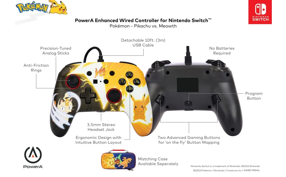 PowerA Enhanced Wired Controller for Nintendo Switch - Pok mon: Pikachu vs. Meowth Pok mon: Pikachu vs. Meowth - image