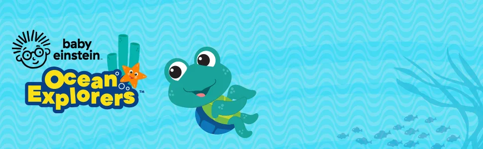 Baby Einstein Ocean Explorers Neptune's Kick & Explore Musical Kick Pad & Crib Toy for Ages 0 Months and up - image