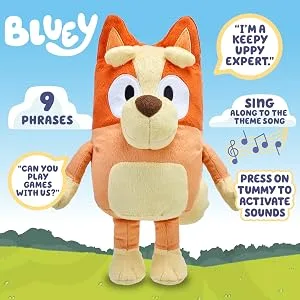 Bluey Bingo Large 30cm Talking Sounds Plush: Official Collectable Character Cuddly Jumbo Soft Toy - Bingo