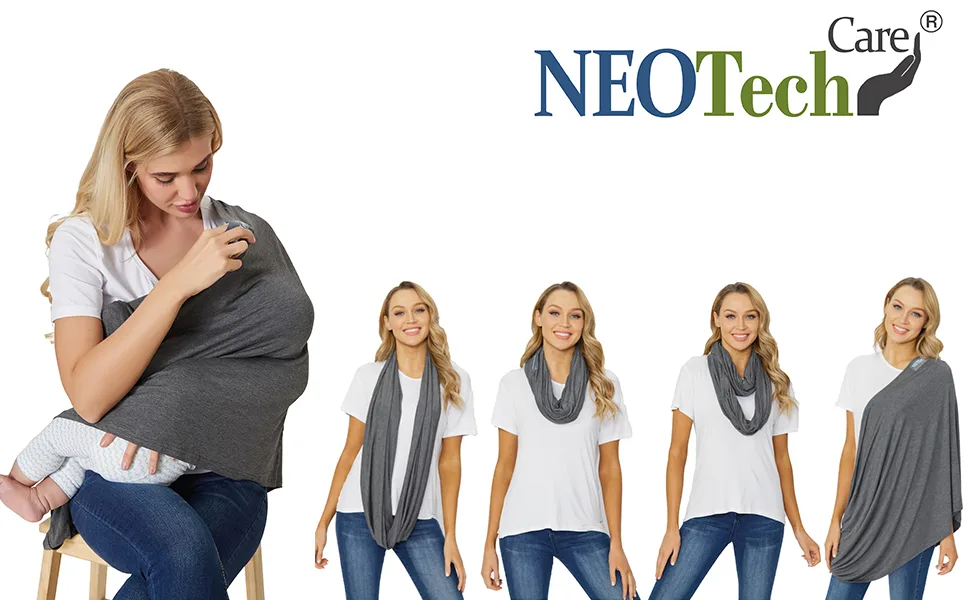 NeoTech care Baby Nursing Cover Breastfeeding Scarf - Soft Fabric - Light Brown - nursing cover
