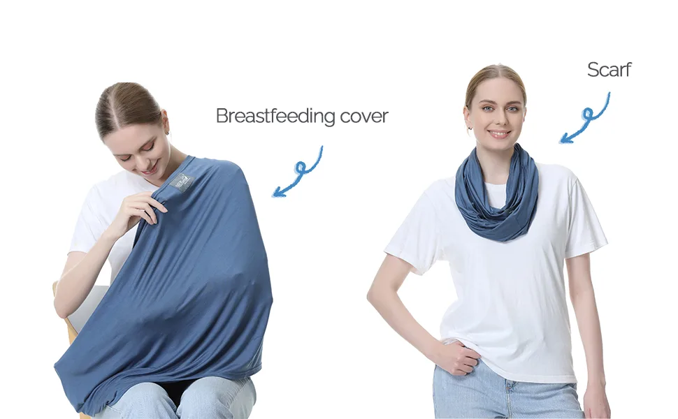 NeoTech care Baby Nursing Cover Breastfeeding Scarf - Soft Fabric - Red Burgundy - nusing cover