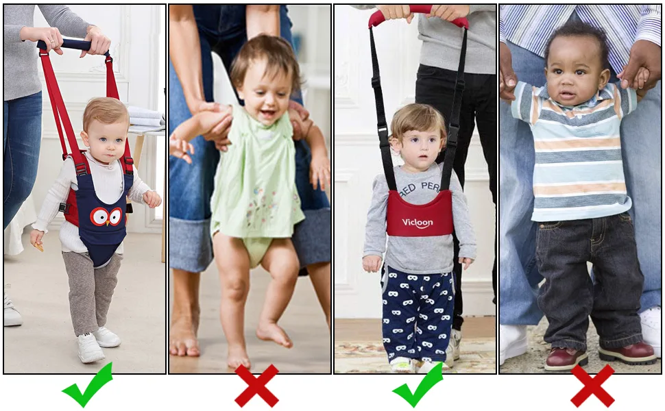Vicloon Hand-held Baby Walker Toddler Walking Assistant Helper Kid Safe Walking Protective Belt Child Harnesses Learning Assistant Belt red - product information 5