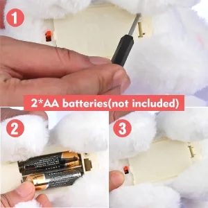 WorWoder Plush Bichon Frise Toy Puppy Electronic Interactive Pet Dog - Walking Barking Tail Wagging Stretching Companion Animal for Kids (Bichon Frise) - Easy to operate