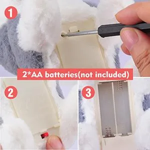 WorWoder Plush Husky Dog Toy Puppy Electronic Interactive Pet Dog - Walking Barking Tail Wagging Stretching Companion Animal for Kids (Husky Dog) - Easy to operate