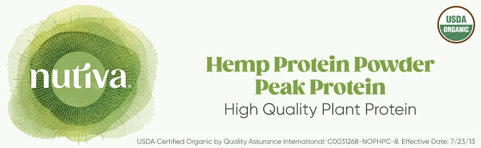 Nutiva Organic Hemp Protein 1.87 lbs (851 g) - Nutiva Peak Protein Powder