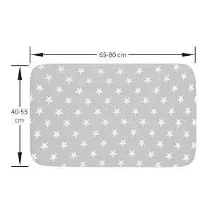 Lilly and Ben Changing Mat Cover Terry Towelling - Baby Soft - Thick - Absorbant - Set of 2 - Grey Stars SLIM. Without edges Grey Star - changing pad cover measures