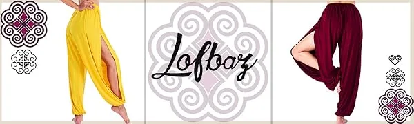 Lofbaz High Slit Yoga Harem Pants for Women Dance PJs Lounge Maternity Trousers S Pink - SOKDAS34_E352