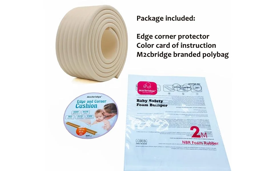 M2cbridge Multifunctional Edge and Corner Guard Coverage Baby Safety Bumper DIY 2m (Brown) - product information 5