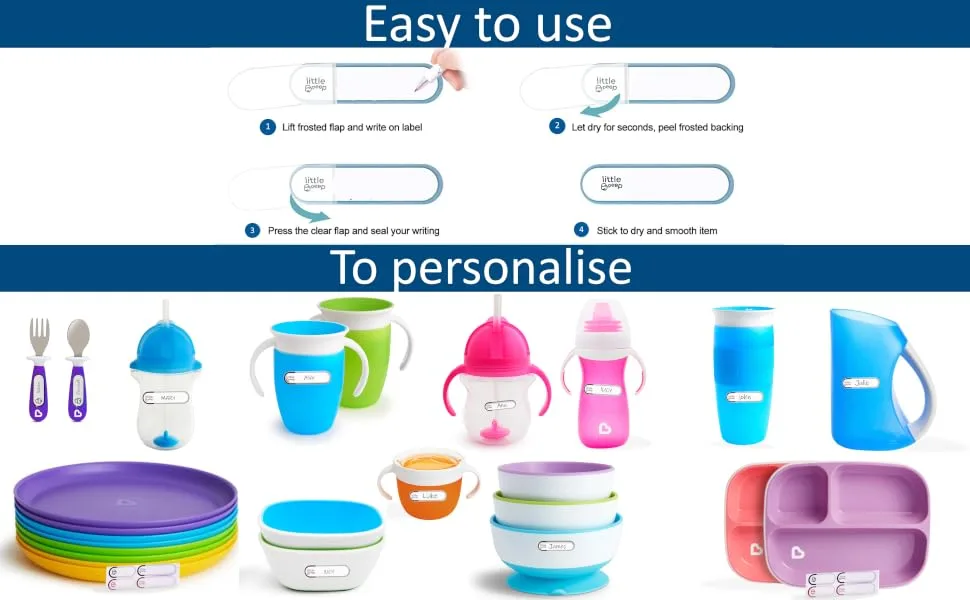 Munchkin Splash Bowls (Pink/Purple) **** Waterproof Labels Included to Personalise Your Little One's Bowls **** - product information 7