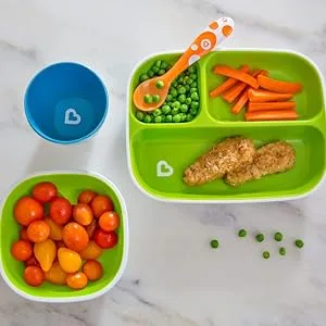 Munchkin Splash Bowls (Pink/Purple) **** Waterproof Labels Included to Personalise Your Little One's Bowls **** - splash