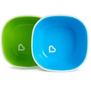 Munchkin Splash Bowls (Pink/Purple) **** Waterproof Labels Included to Personalise Your Little One's Bowls **** - splash bowls