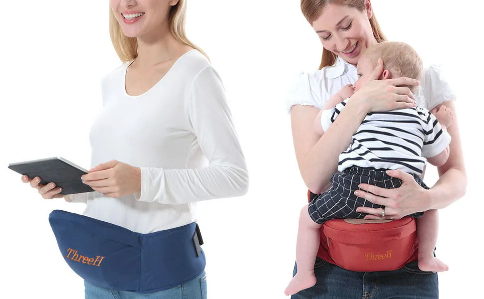ThreeH Baby Hipseat Carrier Waist Stool Belt with Pocket Sturdy Buckle BC10 Brown - product information 2
