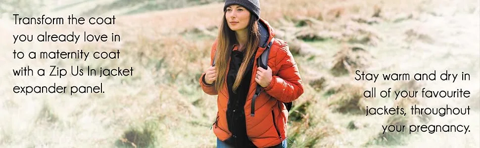 Zip Us In Maternity Jacket Expander Panel - Coat Extender to Expand Your own Jacket Through Pregnancy and for Babywearing with a Carrier One Size Single Vislon Panel - Zip Length (65cm) - zipusin Zip Us In jacket expander panel extent your coat maternity pregnancy Babywearing