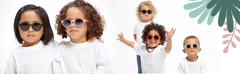 BEABA Sunglasses for babies 0-9 months 100% UV Protection - CAT 4 Side Protection Optimal Comfort Adjustable elastic headband Pastel yellow - Beaba.