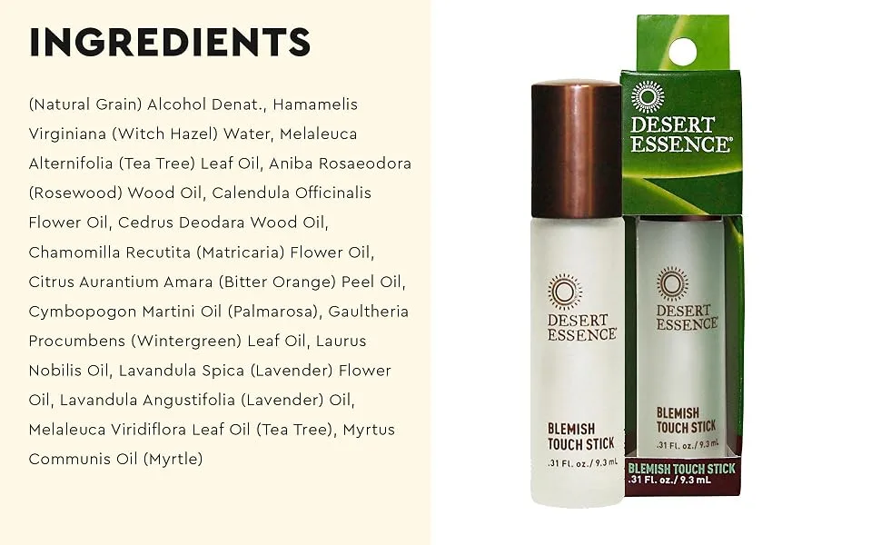 Desert Essence Blemish Touch Stick .31 fl oz (9.3 ml) - blemish stick ingredients