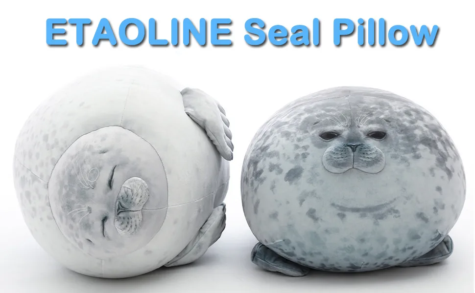ETAOLINE Chubby Blob Seal Pillow Cute Seal Plush Toy Stuffed Animals with 4 Baby Seal Plush Style-d L(20in) - product information 1