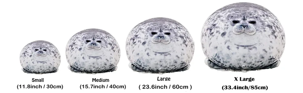ETAOLINE Chubby Blob Seal Pillow Cute Seal Plush Toy Stuffed Animals with 4 Baby Seal Plush Style-d L(20in) - product information 5