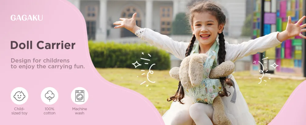 GAGAKU Baby Doll Carrier Doll Accessory Stuffed Animal Carrier with Adjustable Straps for Kids Pink - Lemon 9_lemon - product information 1