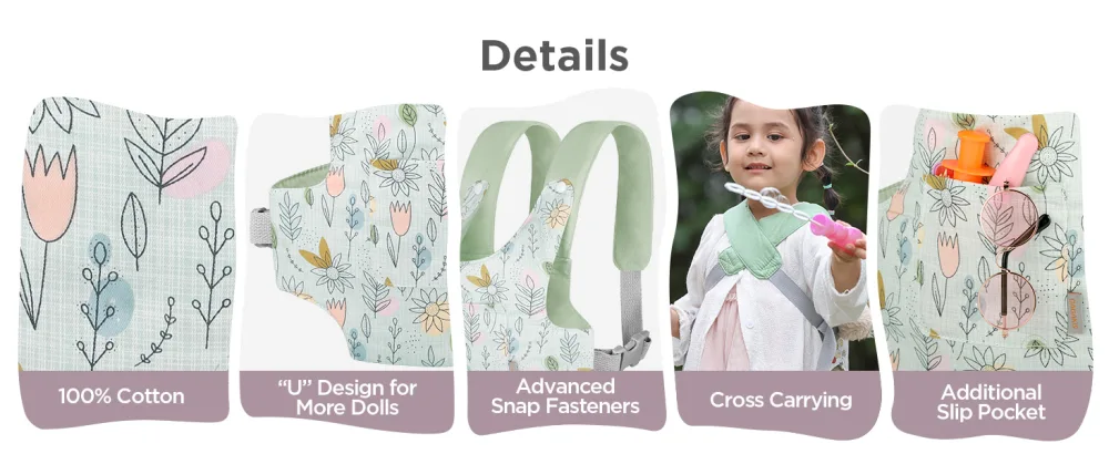 GAGAKU Baby Doll Carrier Doll Accessory Stuffed Animal Carrier with Adjustable Straps for Kids Pink - Lemon 9_lemon - product information 2