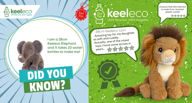 Deluxe Paws Plush Cuddly Soft Eco Toys 100% Recycled (Squirrel) - keel environment