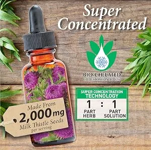 Nature's Answer Milk Thistle Alcohol-Free 2000 mg 1 fl oz (30 ml) - Bio-Chelation, Concentrated, herbs, cold extraction, Nature