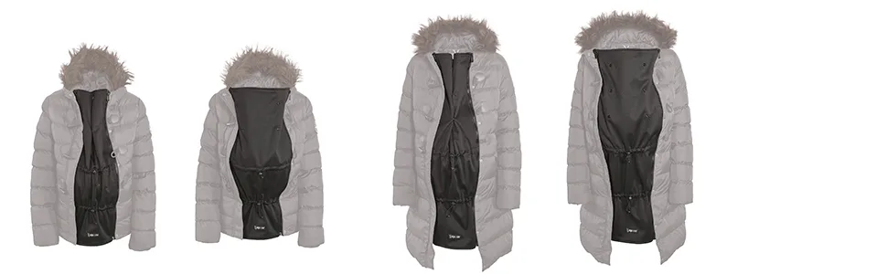 Zip Us In Maternity Jacket Expander Panel - Coat Extender to Expand Your own Jacket Through Pregnancy and for Babywearing with a Carrier One Size Single Coil Panel - Zip Length (65cm) - Babywearing and maternity jacket