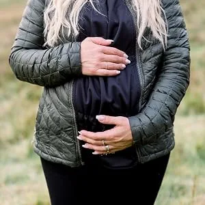 Zip Us In Maternity Jacket Expander Panel - Coat Extender to Expand Your own Jacket Through Pregnancy and for Babywearing with a Carrier One Size Single Coil Panel - Zip Length (65cm) - maternity jacket expander for coat