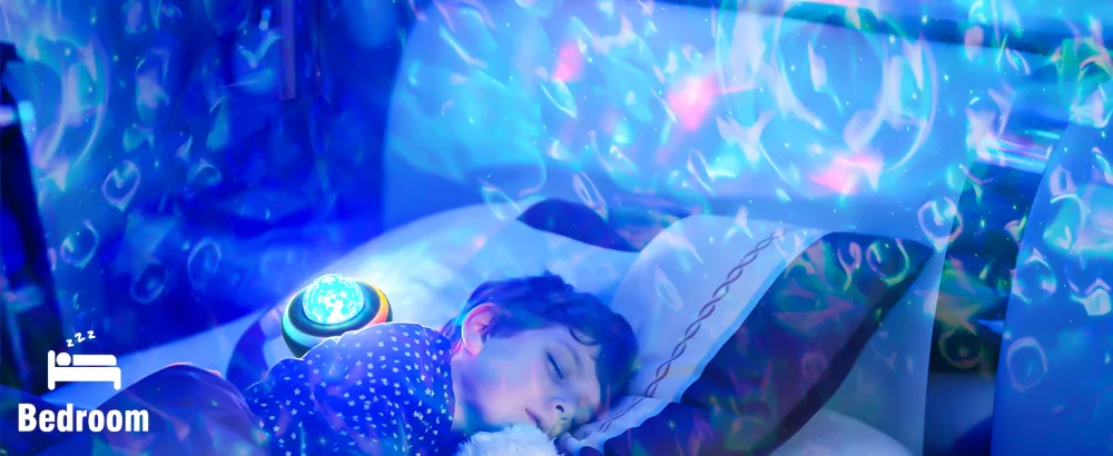 Galaxy Projector Night Light - LED Projector Music Bluetooth Speaker and Remote Control Ocean Wave Lights Lamps Ceiling Projector Light Music Night Light USB-2 - starlight projector for bedroom