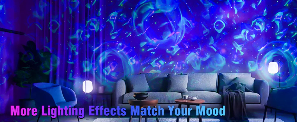 Galaxy Projector Night Light - LED Projector Music Bluetooth Speaker and Remote Control Ocean Wave Lights Lamps Ceiling Projector Light Music Night Light USB-2 - stars projection light