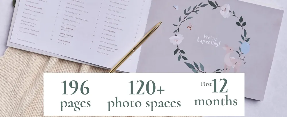 Pregnancy Journal and Memory Book Gift Pregnancy Diary for Expecting New Mums - Includes Calendar Scrapbook Checklist and Organiser (Baby Animals) - pregnancy gifts