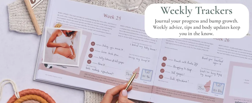 Pregnancy Journal and Memory Book Gift Pregnancy Diary for Expecting New Mums - Includes Calendar Scrapbook Checklist and Organiser (Baby Animals) - pregnancy gifts for new mums