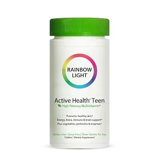 Rainbow Light Active Health Teen with Derma Complex Food-Based Multivitamin 90 Tablets - product information 1