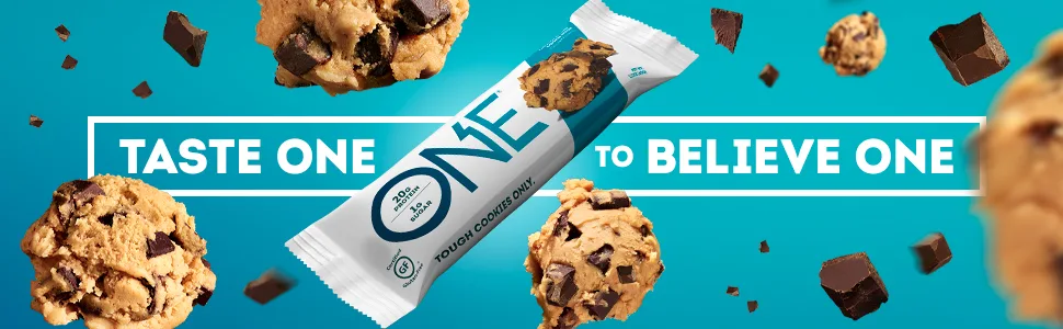 One Brands One Bar Chocolate Chip Cookie Dough 12 Bars 2.12 oz (60 g) Each - One Bar, One Brands, One Protein Bar, Protein Bar, Chocolate Chip Cookie Dough Protein Bar, One