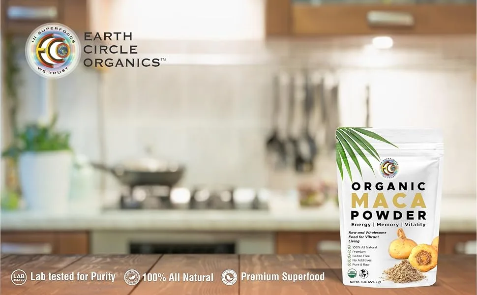 Earth Circle Organics Organic Yellow Maca Powder 8 oz (226.7 g) - Maca
