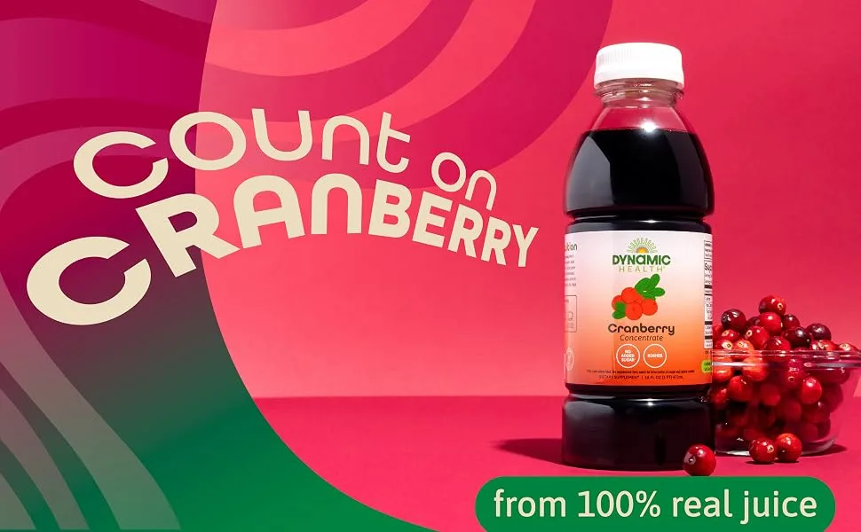 Dynamic Health  Laboratories Pure Cranberry 100% Juice Concentrate Unsweetened 16 fl oz (473 ml) - Cranberry antioxidant