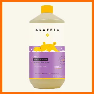 Alaffia Kids Bubble Bath Eucalyptus Mint 32 fl oz (950 ml) - lemon