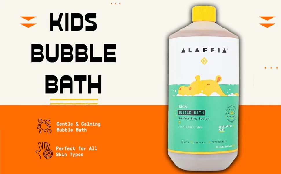 Alaffia Kids Bubble Bath Eucalyptus Mint 32 fl oz (950 ml) - slide 1