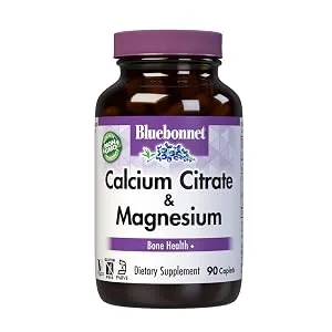 Bluebonnet Nutrition Magnesium Plus B6 90 Vegetable Capsules - Calcium Citrate & Magnesium