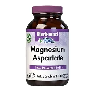Bluebonnet Nutrition Magnesium Plus B6 90 Vegetable Capsules - Magnesium Aspartate