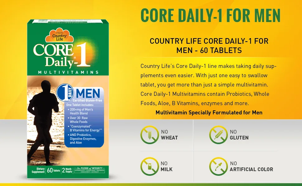 Country Life Core Daily-1 Multivitamins Men 60 Tablets - product information 2
