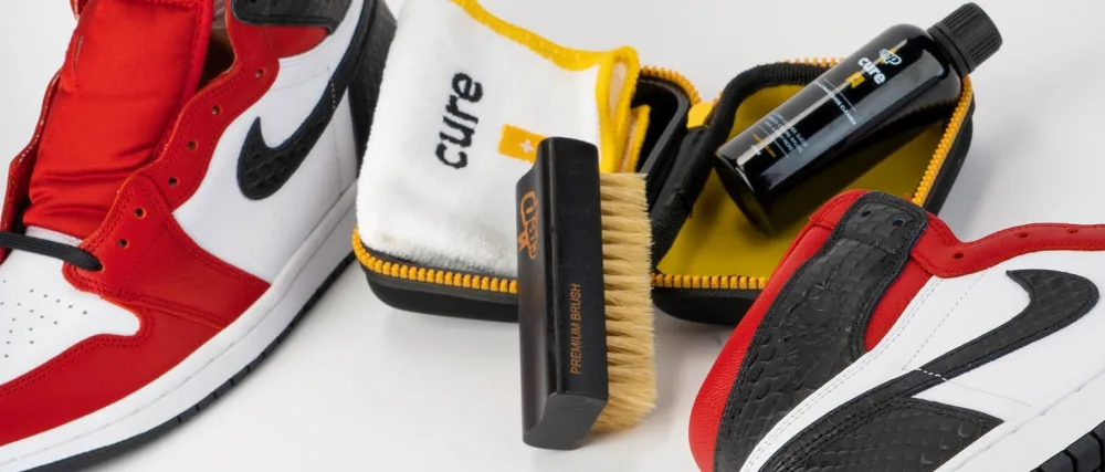 Crep Protect CURE Kit - Premium Sneaker Cleaning Kit with Brush Solution (100ml) Microfibre Cloth and Reusable Pouch - cure