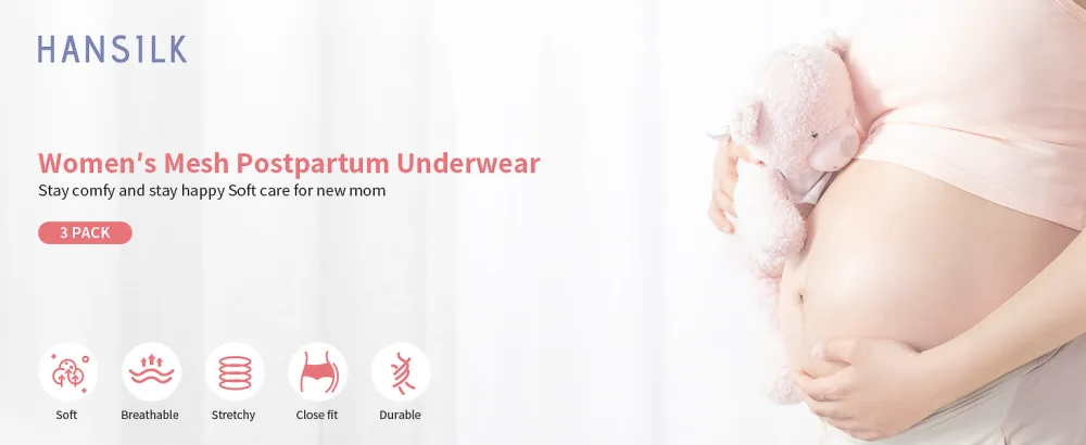 HANSILK Maternity Knickers Disposable Postpartum Underwear Breathable & Stretchable Maternity Pants for Maternity/C-Section Recovery/Incontinence/Travel XL White 3pcs - HANSILK Disposable Maternity Knickers