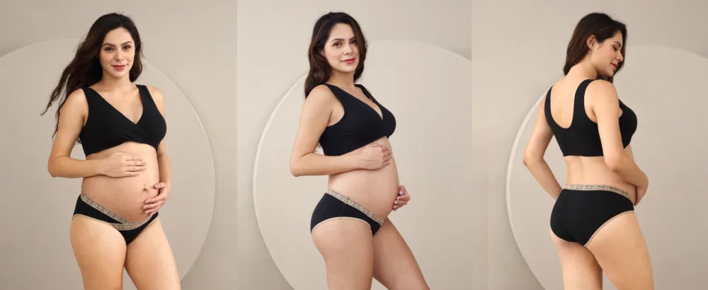 Intimate Portal Maternity Knickers | Pregnancy Postpartum Underwear | Under Bump Cotton Bikini Pants 10 6-pk Essentials - Under the Bump Lace Maternity Bikini Panties by Intimate Portal